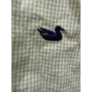 Southern Marsh Mens Gingham Button Down Shirt Green White Wrinkle Free Medium
